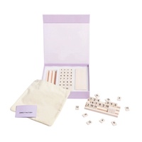 Jeu de Rummy en Acrylique Portable, Mini Mahjong pour les Voyages et le Camping, avec Boîte Cadeau