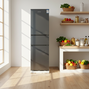 Energy Saving Stainless Steel Three-Door Top-Freezer <b>Refrigerator</b> 270L Capacity Grade 1 Efficiency Mute Household Energy Efficie - Product Image 1