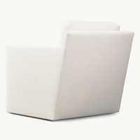 Mobilier moderne blanc de luxe pour le salon, détente, loisirs, coussins doux, fauteuil rembourré à accoudoirs pivotants pour villa, hôtel et appartement