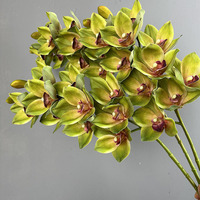 TH1473 Cymbidium de haute qualité 10 têtes orchidée Phalaenopsis artificielle Real Touch Cymbidium fleur pour la décoration de mariage