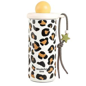 Botella de agua aislada Richflower de 500 ml, termo de doble pared con tapa de pajita y correa de transporte para mujeres, uso en exteriores. - Product Image 5