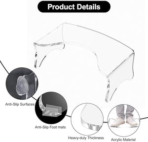 Bangku Toilet Akrilik Transparan Tahan Lama, Mudah Dibersihkan, untuk Anak-anak dan Dewasa, Rak Pajangan Kamar Mandi Transparan - Product Image 4