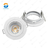 Soporte de Luminaria Downlight Empotrable para Techo a Elegir Cuadrado o Redondo, Carcasa de Módulo de Foco COB, Casquillo GU10 GU5.3 MR16 para Luz de Foco LED