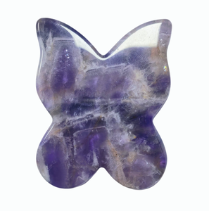 Facial Massage Tool Natural Amethyst Jade Butterfly Gua Sha Board for Lifting Jawline and Facial Puffiness reduction - Product Image 1