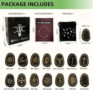 ชุดรูนไม้แกะสลัก พร้อมคู่มือ กระเป๋า สำหรับทำนาย บำบัด ปรัชญาการผสมผสาน ศิลปะการแกะสลักไม้ ทำสมาธิ แท่นบูชา เกม งานฝีมือ ศิลปะเวทมนตร์ - Product Image 5