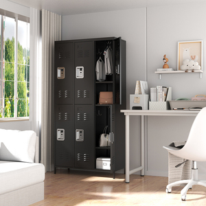 خزانة تخزين حديثة من الفولاذ بـ 6 أبواب قابلة للقفل، قائمة بذاتها ومتينة ومقاومة للرطوبة، مناسبة للاستخدام في الصالات الرياضية والسوبر ماركت - Product Image 4