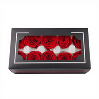 Lot de 10 têtes de roses éternelles éco-responsables, grade B, 4 cm, rose vif, pour remise de diplôme et Pâques