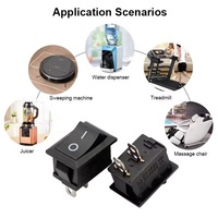 KCD1 sakelar listrik 250V 6A 15x10, sakelar Rocker saklar listrik 230 volt CQC KCD1 dengan tombol SPST 2PIN fungsi ON OFF