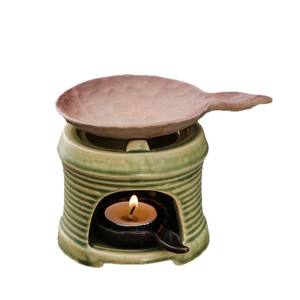 Réchaud à alcool gris cendré minimaliste, série pièce unique, accessoire de chauffe-thé pour décoration de table à thé, infuseur parfum cèdre - Product Image 5