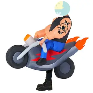 Botargas disfraz inflável motocicleta inflável motocicleta homens cowboy traje Personalizado