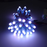 Guirlandes lumineuses de Noël permanentes IP67 12mm, vente en gros, points lumineux RGB à pixels WS2811 12V, guirlande individuelle pour la décoration paysagère