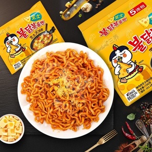Fideos Instantáneos Coreanos Picantes con <span class=keywords><strong>Queso</strong></span> y Sabor a Pollo <span class=keywords><strong>Buldak</strong></span>, 140g, Bajos en Grasa, 12 Meses de Caducidad, Venta al Por Mayor - Product Image 5