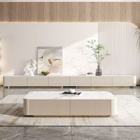 Meuble TV italien de luxe pour salon avec table basse, rangement au sol et élément décoratif