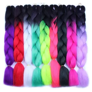 Wholesale packaging Synthetic Jumbo Braid 100 Color 24 inch Jumbo Braiding Hair