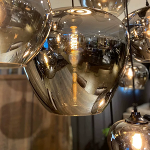 Isola da Cucina Moderna in Stile Nordico con Lampadari <span class=keywords><strong>a</strong></span> Sfera in Vetro Grigio per Decorazione Ristorante Lampade <span class=keywords><strong>a</strong></span> Sospensione in Vetro - Product Image 6