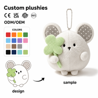 Fabricant de porte-clés en peluche souris blanche personnalisés OEM ODM, mini jouet en peluche, porte-clés doux, rembourrage en coton PP, commandes en gros EN71 CE