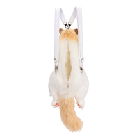 Sac à dos en peluche courte super douce, motif chat lynx jaune flamme de dessin animé mignon, vente en gros DUPAN, unisexe