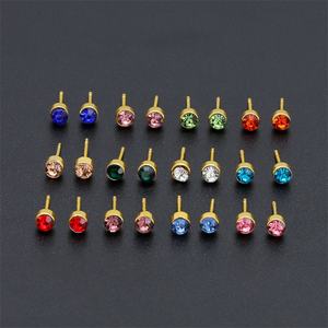 ต่างหูแบบติดหูทรงกลมขนาดเล็กชุบทอง 24K จาก JXX Fashion ประดับด้วยเพชรคิวบิกเซอร์โคเนีย เหมาะสำหรับงานแต่งงานสำหรับสาวๆ - Product Image 1