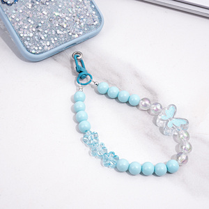 Custodia <span class=keywords><strong>per</strong></span> telefono con Design a farfalla glitterata all'ingrosso con braccialetto di perline <span class=keywords><strong>per</strong></span> iPhone 17 16 15 diamanti - Product Image 6