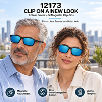 Lunettes de soleil magnétiques 5 en 1 à clipser, monture de lunettes optiques, verres polarisés TAC, protection UV400, pour hommes et femmes