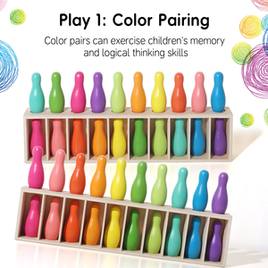 Classic Interactive Bowling Matching Game Set with Color Recognition Pins and Hand-Eye Coordination Training Toy for Toddlers - Product Image 4