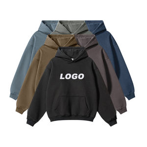 Tontons Custom Wholesale High Quality Cotton 350gsm Heavyweight Hoodies Blank Fleece Pullover Oversized Men's Hoodies