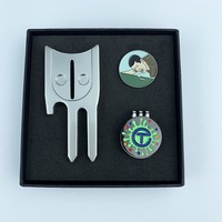 Outil de réparation de divots de golf magnétique en métal de haute qualité, fourche de golf en laiton, argent, cuivre avec marqueur de balle personnalisé