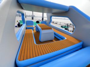 Ampia Imbarcazione Gonfiabile con Tavoli e Sedie <span class=keywords><strong>per</strong></span> Intrattenimento Acquatico Familiare - Product Image 4