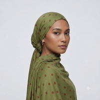 Hijab en modal imprimé à pois FRC Fashion, élégant, pour femmes musulmanes, long foulard, couvre-tête, doux, léger, tenue modeste