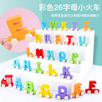 Meilleure vente en bois 26 lettres patchwork petit train jouet éducatif précoce montessori Train lettre jouets pour tout-petits garçons et filles