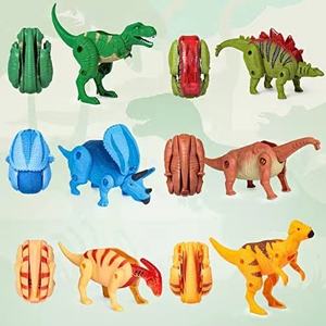 Huevo <span class=keywords><strong>de</strong></span> Dinosaurio Deformable, Huevo Ensamblable con Dinosaurio Pequeño Móvil, Modelo <span class=keywords><strong>de</strong></span> Animal <span class=keywords><strong>de</strong></span> Simulación para Niños, Tiranosaurio Rex Triangular - Product Image 3