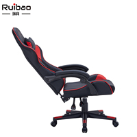 Chaise de jeu pivotante convertible en cuir PU de qualité supérieure, éclairage RGB, vérin à gaz 4 positions, design contemporain, pivotement réglable