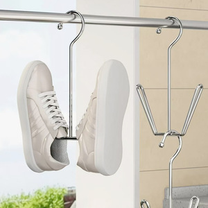 Séchoir à chaussures en fil d'acier, type crochet à ailes de mouette, pour balcon, résistant à la rouille - Product Image 3