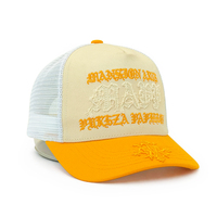 Gorra Trucker Snapback de Lujo Vintage con Bordado 3D en Algodón Oxford, Diseño Plano de 5 Paneles, Tela Bordada y Parte Trasera Curva