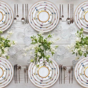 Vajilla clásica europea de alta temperatura tasses DXC Arita <span class=keywords><strong>Meissen</strong></span> Toile <span class=keywords><strong>porcelana</strong></span> anglaise plato China Argent stock caja de regalo - Product Image 3