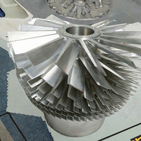 Rotor de turbine à gaz en acier inoxydable usiné avec précision sur CNC 5 axes, comprenant un impeller et une roue