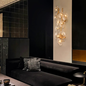 יוקרה מנורת קיר מודרנית מקורה קישוט זכוכית הוביל חדש עם sconce נחושת עבור חדרי אירוח המלון וחדר שינה - Product Image 3