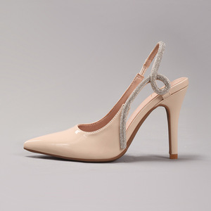 Zapatos de tacón de aguja súper alto para mujer, de charol, con punta abierta, para fiesta, graduación, boda, de verano, que aumentan la altura - Product Image 2