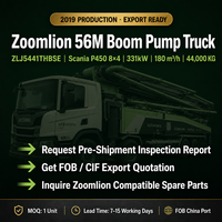 Bomba de Hormigón Móvil Usada Zoomlion Scania 8x4 con Motor Diésel, Pluma de 56m, Control Remoto ZLJ5441THBSE para Exportación