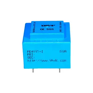 YHDC 5VA 220V entrée 6V/9V/12V/24V sortie min type PCB soudage isolation EI série transformateur de puissance PE4117-I