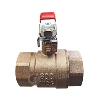 Rosca hembra de bronce 600 Válvula de bola de latón WOG con mango de cobre Control de alta temperatura OEM personalizable para agua Gas Oil