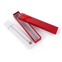 Boîte d'emballage pour bijoux en papier artistique biodégradable, de forme oblongue, imprimée en quadrichromie, style rétro simple, pour colliers, avec découpe et gaufrage