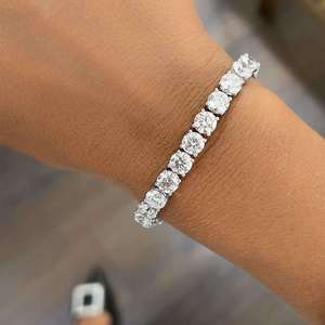 Pulsera de Diamantes Cultivados en Laboratorio para Mujer, Corte Brillante Redondo Premium, Oro Blanco, Oro Rosa, Plata, Joyería de Moda - Product Image 6