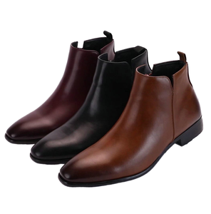 Dernières Bottines Chelsea Antidérapantes Style Britannique pour Hommes en Cuir PU, Bottines Habillées en Daim Tailles 40-50 - Product Image 1