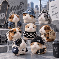 Breloque de sac à dos en peluche cochon d'Inde OEM, style streetwear, pour les magasins lifestyle, le merchandising jeunesse, les événements musicaux et les boutiques universitaires