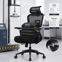 Chaise de bureau ergonomique noire en maille avec accoudoirs 5D, siège coulissant et dossier réglable pour les revendeurs de mobilier de bureau