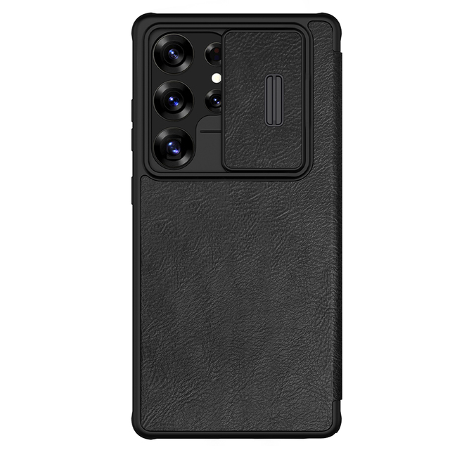Nillkin Qin Pro Leather Case for Samsung Galaxy S25 Ultra with Inside Card Slot and Sliding Camera Protection Back Cover