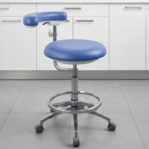 Sedia Ergonomica Professionale per Assistente Dentale, <span class=keywords><strong>Design</strong></span> Ergonomico, Movibile e Regolabile con Bracciolo Singolo per Ospedali e Laboratori - Product Image 1