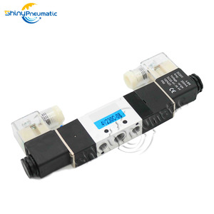 Válvulas de Control Neumáticas de Solenoide de Aire de 5 Puertos y 3 Posiciones con Centro Cerrado DC24V, Bobina de Solenoide Doble 4V130C 4V230C <span class=keywords><strong>4V330C</strong></span> 4V430C - Product Image 5