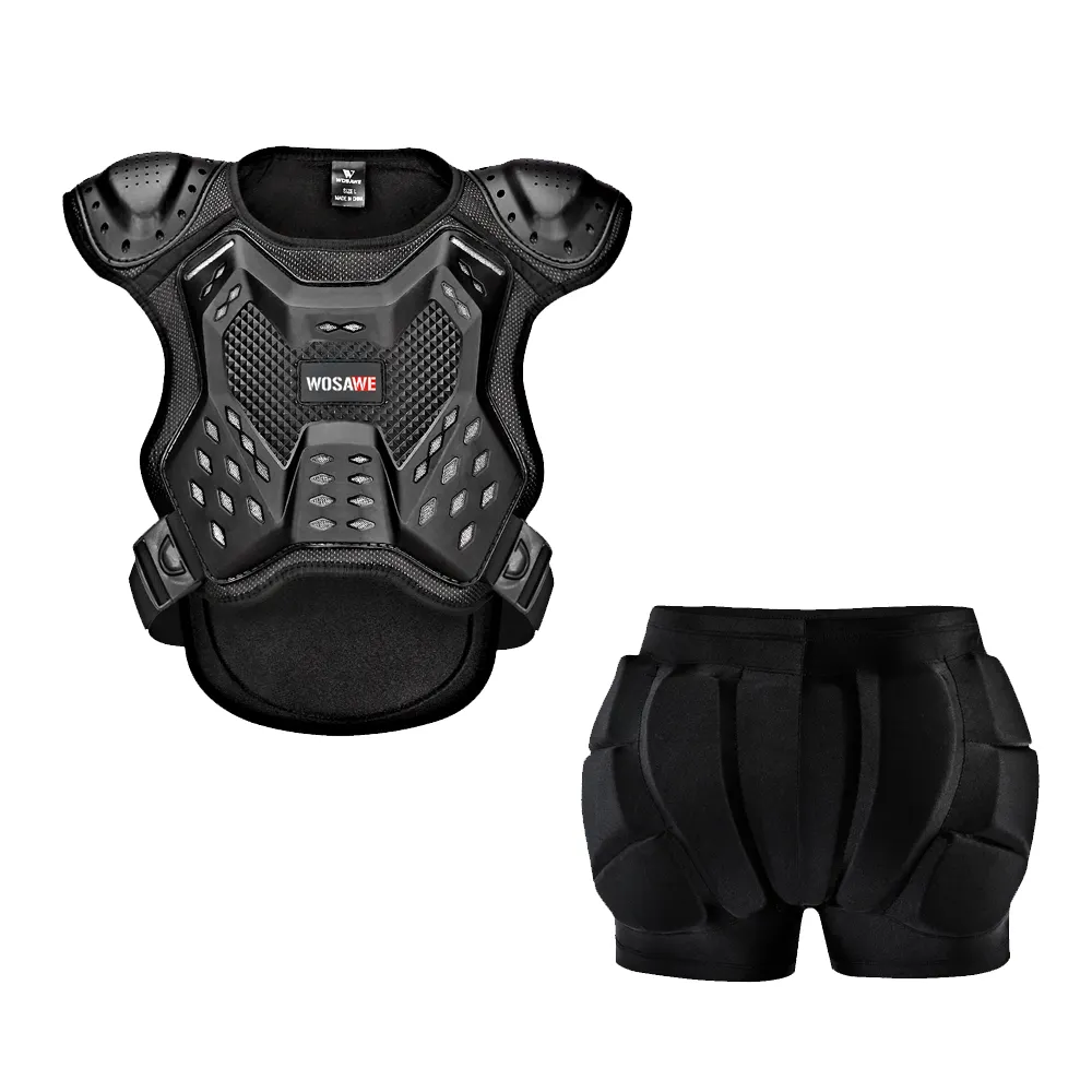 WOSAWE Kinder Cross-Country Riding Body Armor Kinder Skate Hüft schutz hose Brust schutz Motorrad ausrüstung